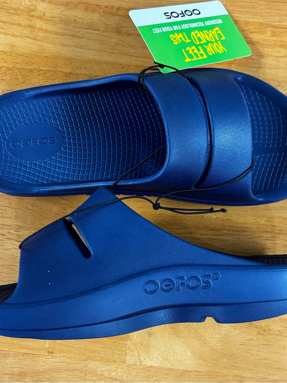 OOFOS Ooahh Navy Blue Slide Sandals Comfort Slip On Women’s 8, Men’s 6 - Picture 6 of 10